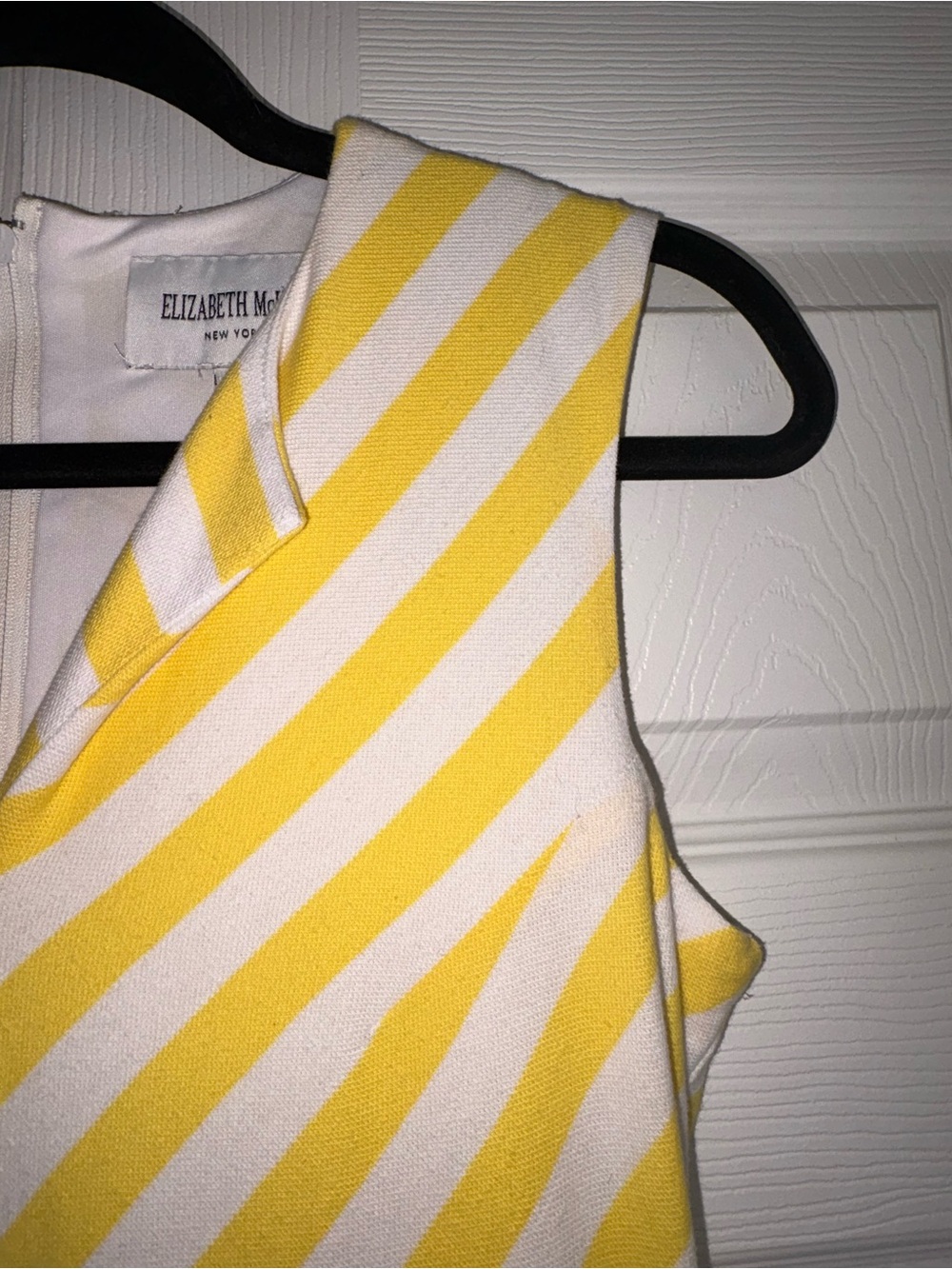 Elizabeth McKay Yellow and White Chevron Fit-and-Flare Dress - Picture 10 of 14